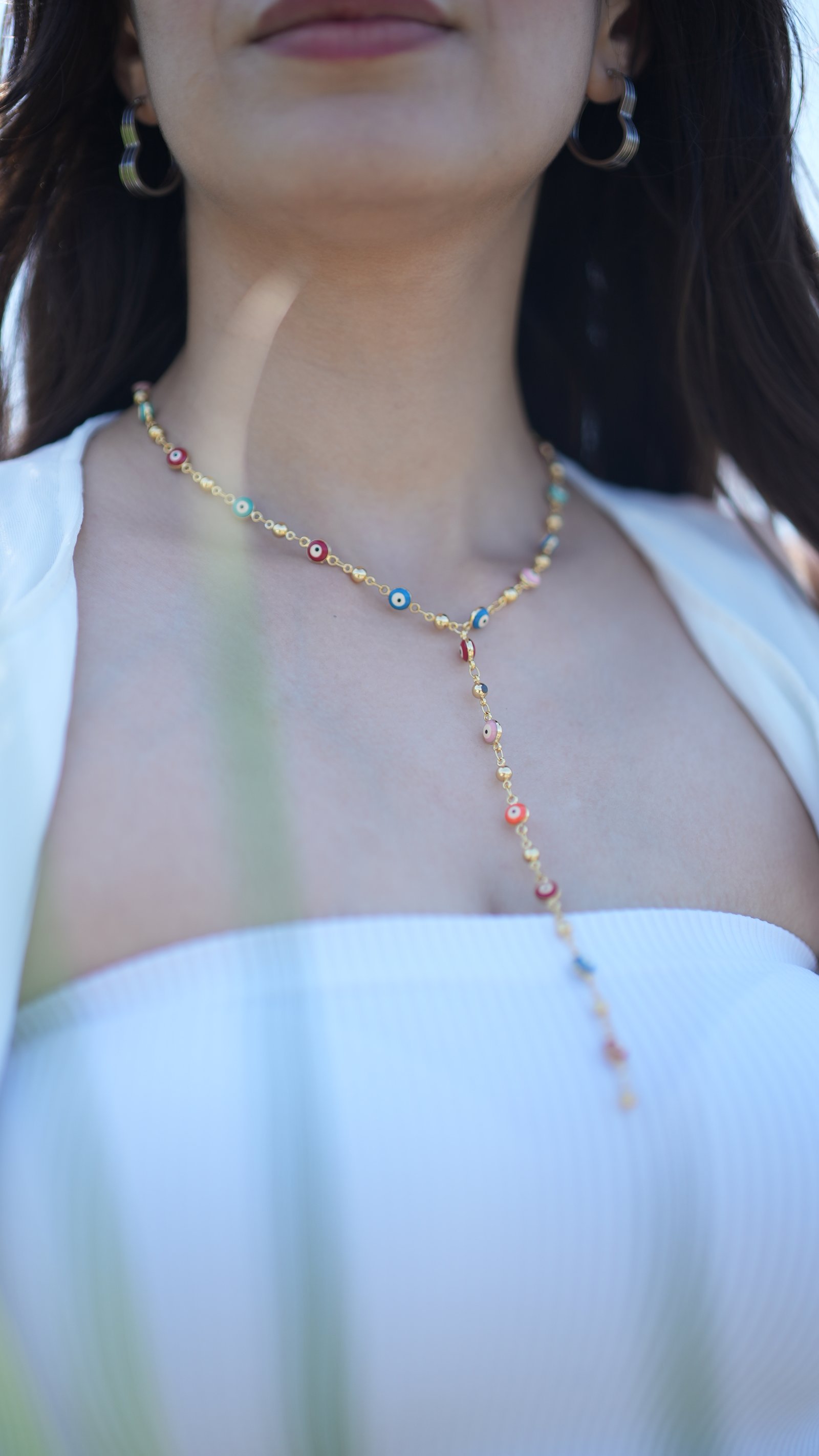 Renkli Gözlü Yasmin Kolye