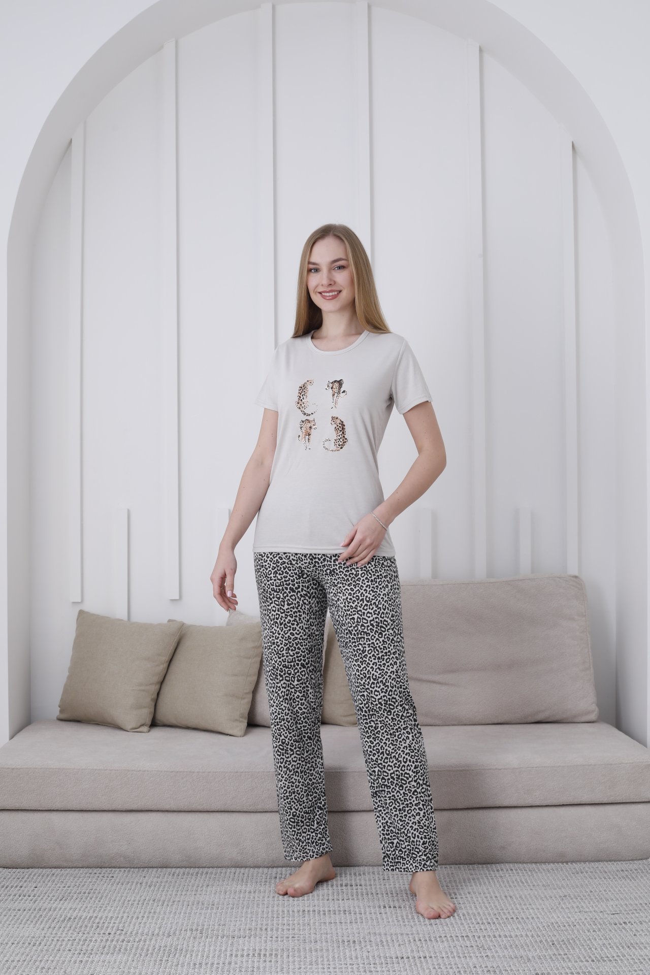 VİSKON Bayan K Kol Pijama Takım