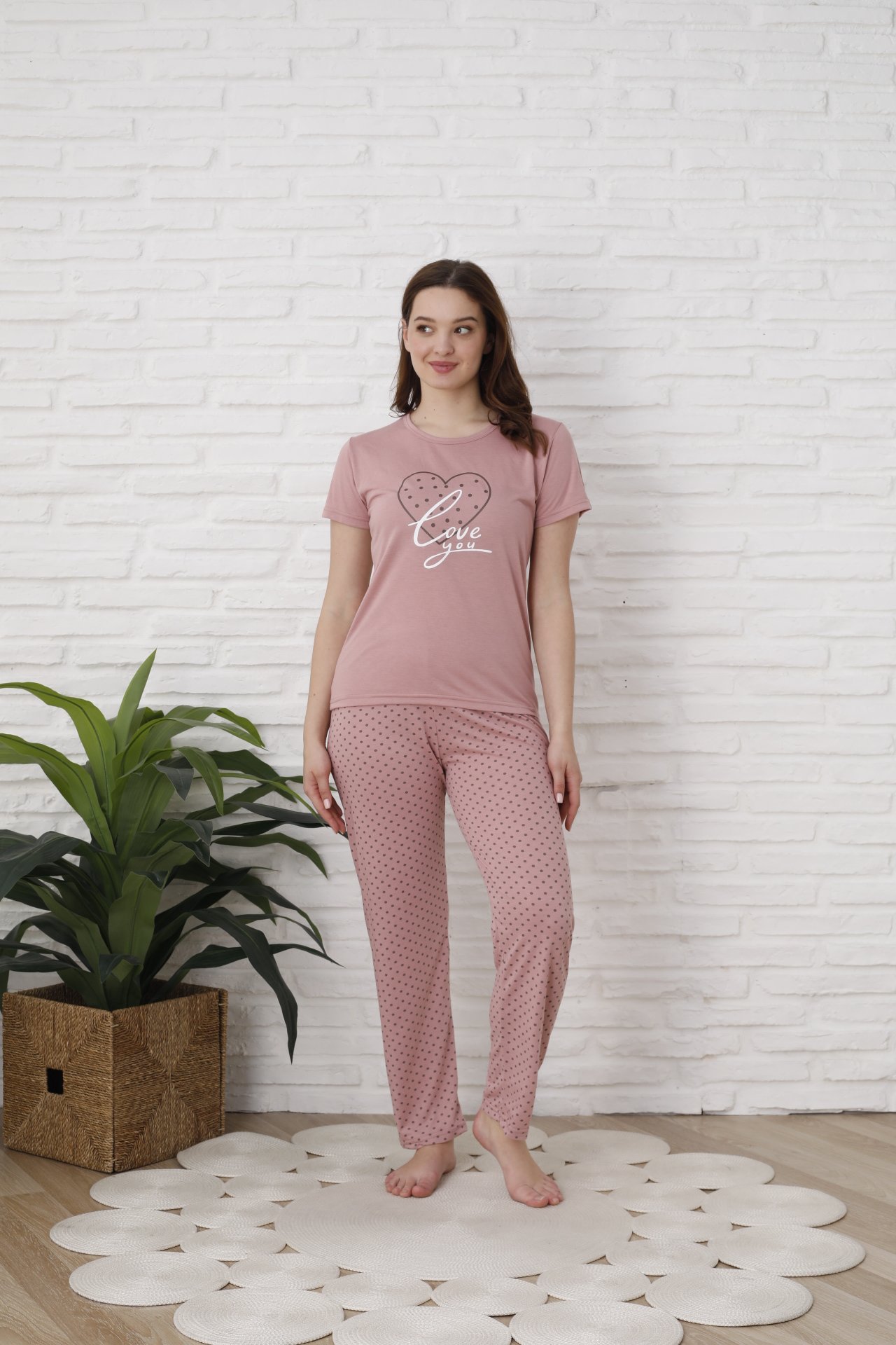 VİSKON Bayan K Kol Pijama Takım